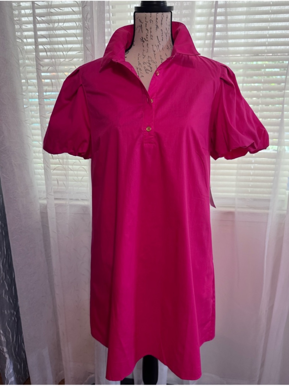 MSK Bright Fuchsia Polo-Style Dress